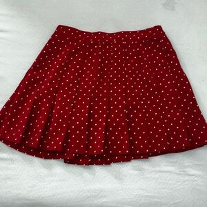 Tail Red Ruffled Skater Mini Skirt